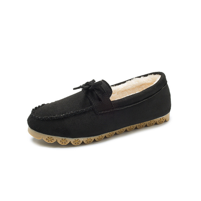 Flat Daging Sapi Tendon Plus Beludru Kasual Wanita Kapas Sepatu Malas