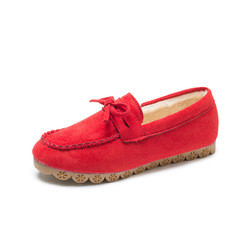 Flat Daging Sapi Tendon Plus Beludru Kasual Wanita Kapas Sepatu Malas
