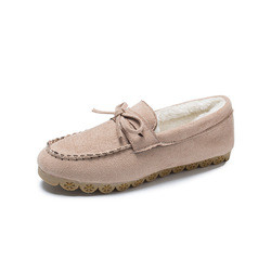 Flat Daging Sapi Tendon Plus Beludru Kasual Wanita Kapas Sepatu Malas