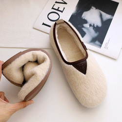 Wanita Hamil Kapas Sepatu Bersol Lembut Flat Bottomed Plus Beludru Peasy Hangat