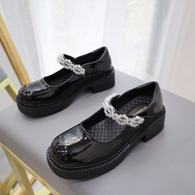 Sepatu Casual Anak Ringan, Kembali Ke Sekolah Anak Perempuan Sepatu Kulit Nyaman Hitam