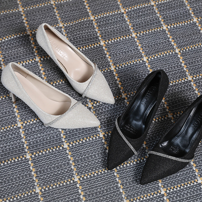 Mengkilap Mewah Sepatu Hak Tinggi Wanita Berlian Imitasi Bisnis Lager Ukuran Musim Panas Pompa Pernikahan Sepatu Hak Tinggi Sandal Wanita