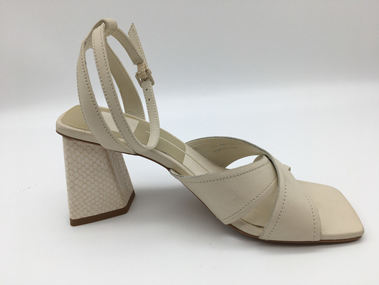 Sandal Bertumit Kulit Wanita Nappa PU Lembut Merah Muda / Beige / Oranye