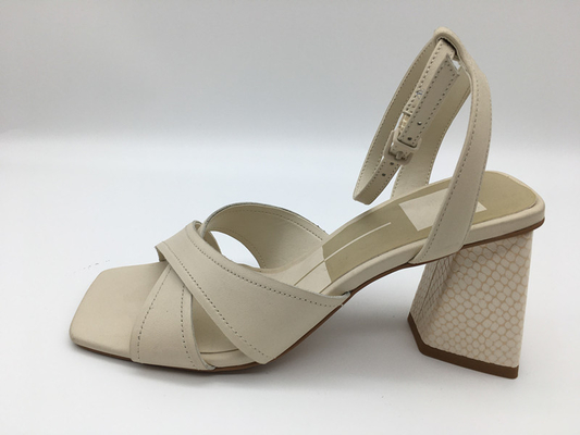 Sandal Bertumit Kulit Wanita Nappa PU Lembut Merah Muda / Beige / Oranye