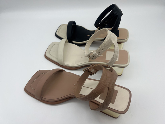 Sandal Wanita Satu Tali Bergaya, Sandal Kulit Tali Palang Emas