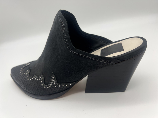 Sparkly Closed Toe Platform Womens Dress Shoes Hitam Lembut Sepatu Kulit Sapi Suede