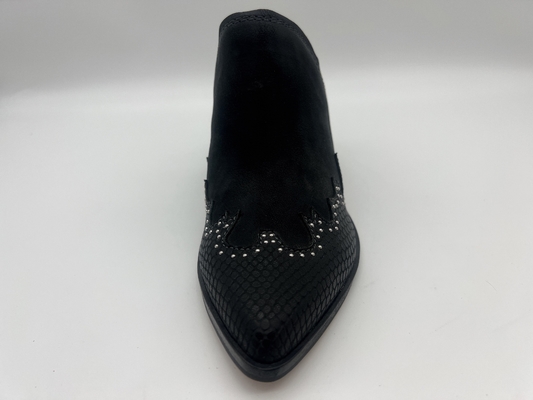 Sparkly Closed Toe Platform Womens Dress Shoes Hitam Lembut Sepatu Kulit Sapi Suede