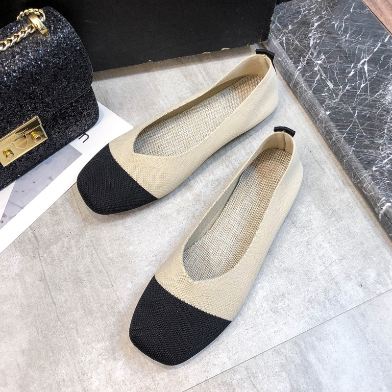 Grosir Sepatu Anyaman Rajut Ringan 2021 Sepatu Flat Bernapas Untuk Wanita Gaya Baru